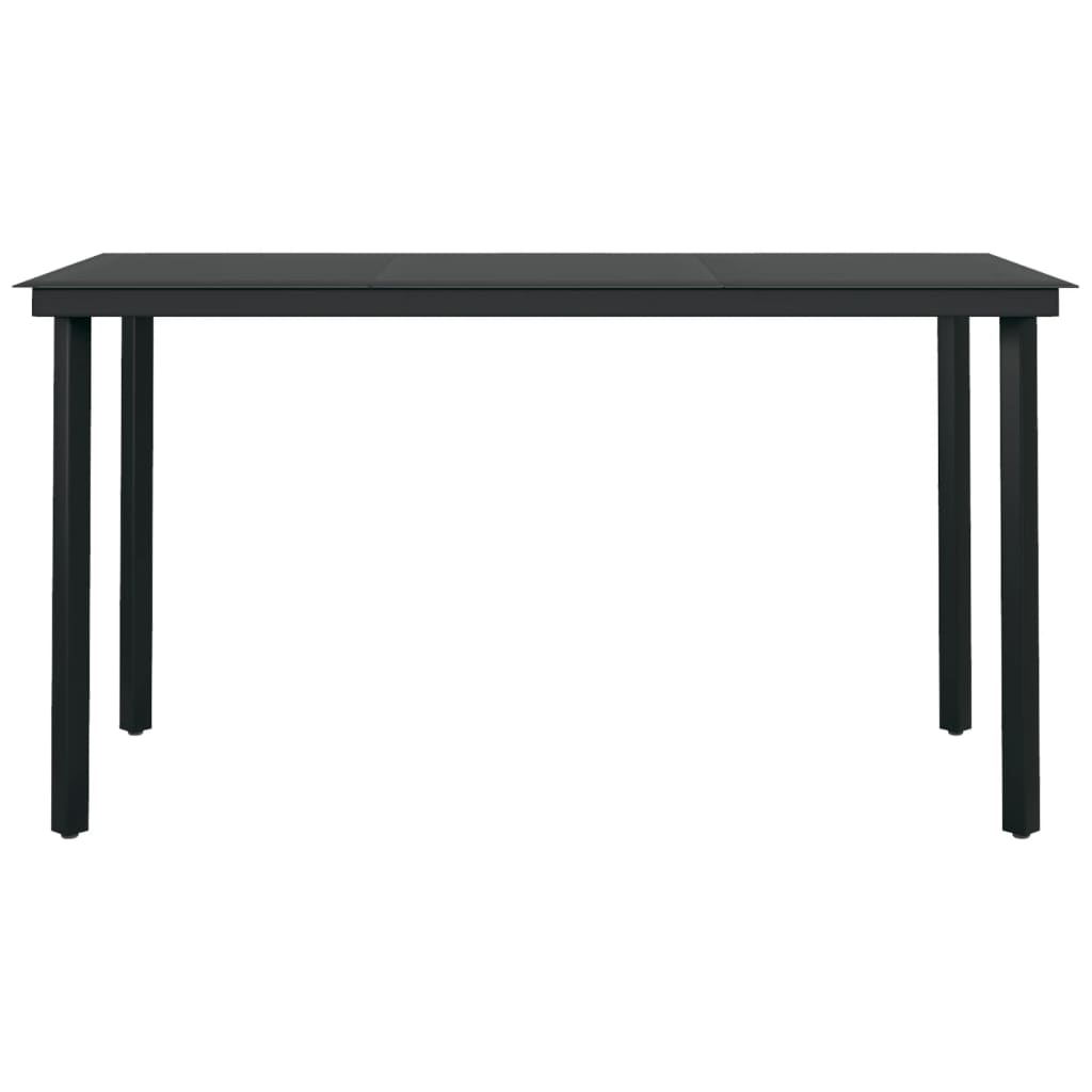7-dijelni vrtni blagovaonski set crni