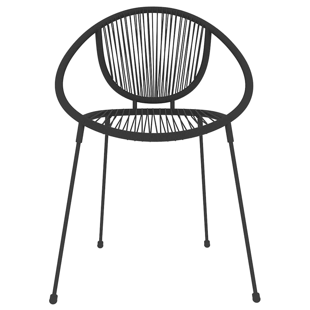 3-dijelni vrtni blagovaonski set crni Crna Dužina stola 80 cm