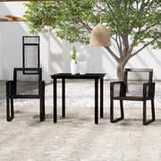 3-dijelni vrtni blagovaonski set crni Crna Dužina stola 80 cm