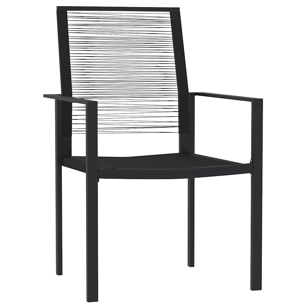 5-dijelni vrtni blagovaonski set crni Crna Dužina stola 80 cm