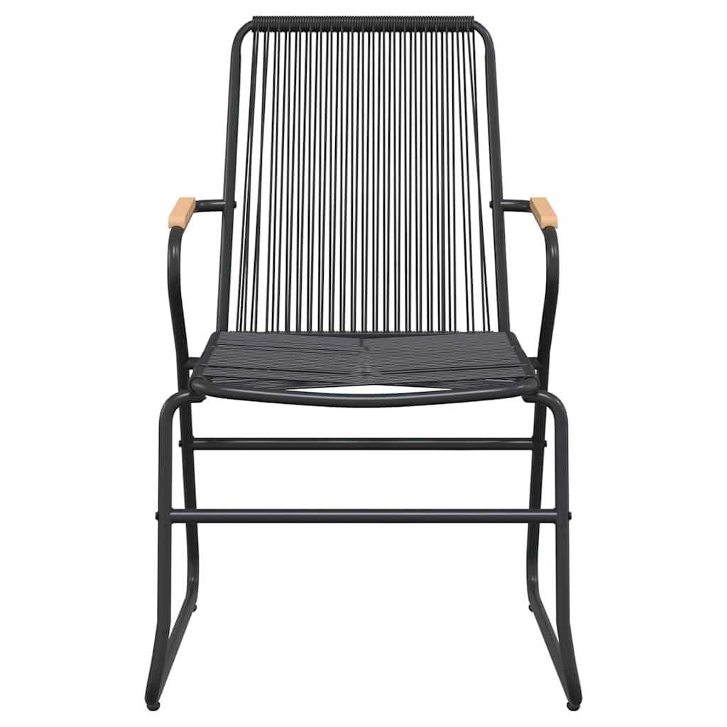 7-dijelni vrtni blagovaonski set od PVC ratana crni Crna Dužina stola 200 cm