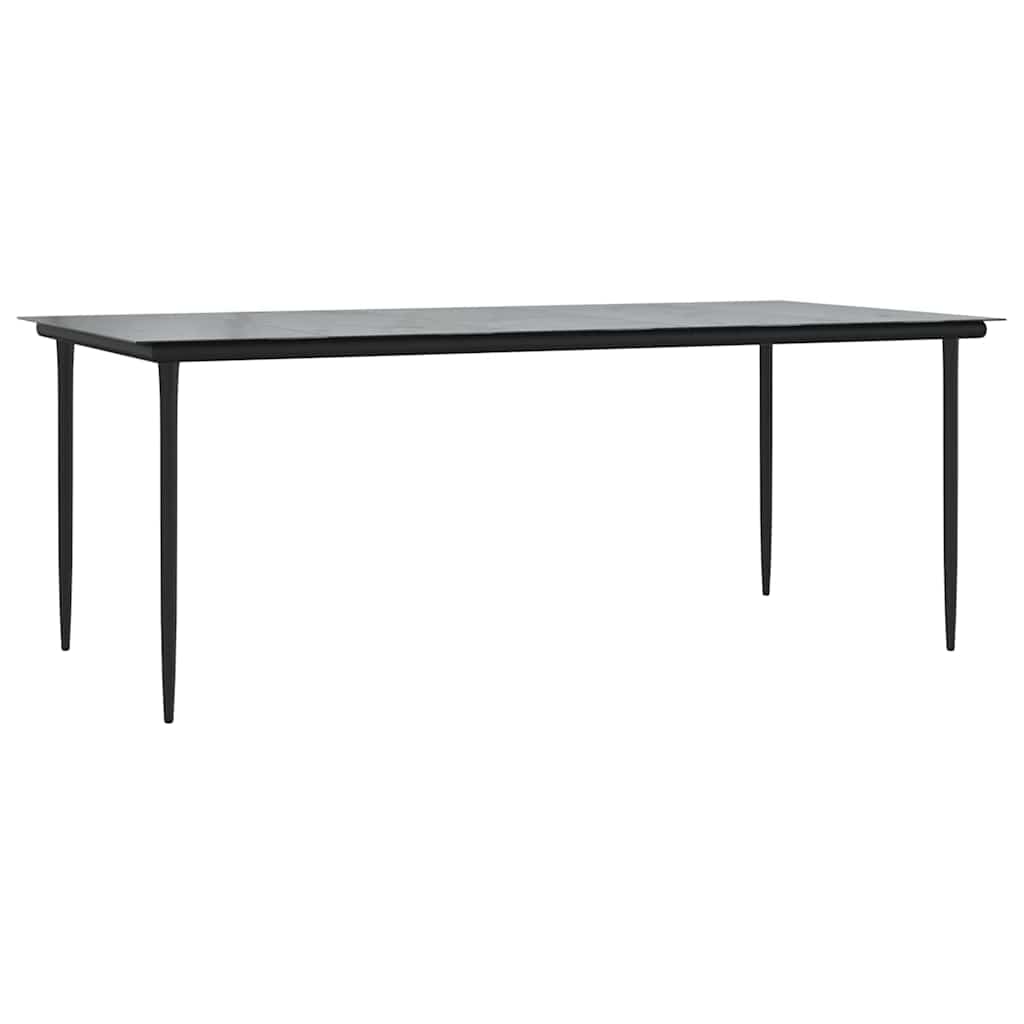 9-dijelni vrtni blagovaonski set od PVC ratana crni Crna Dužina stola 200 cm
