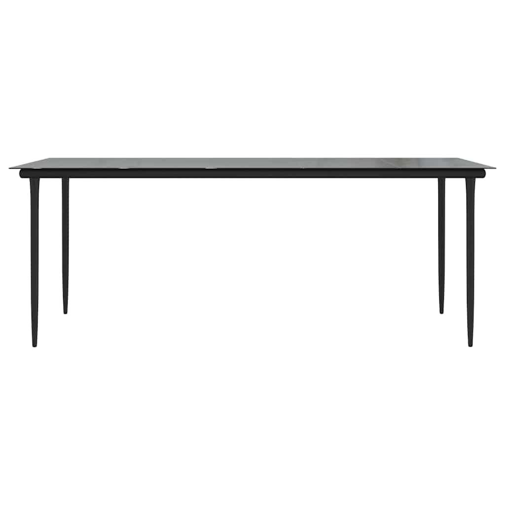 9-dijelni vrtni blagovaonski set od PVC ratana crni Crna Dužina stola 200 cm