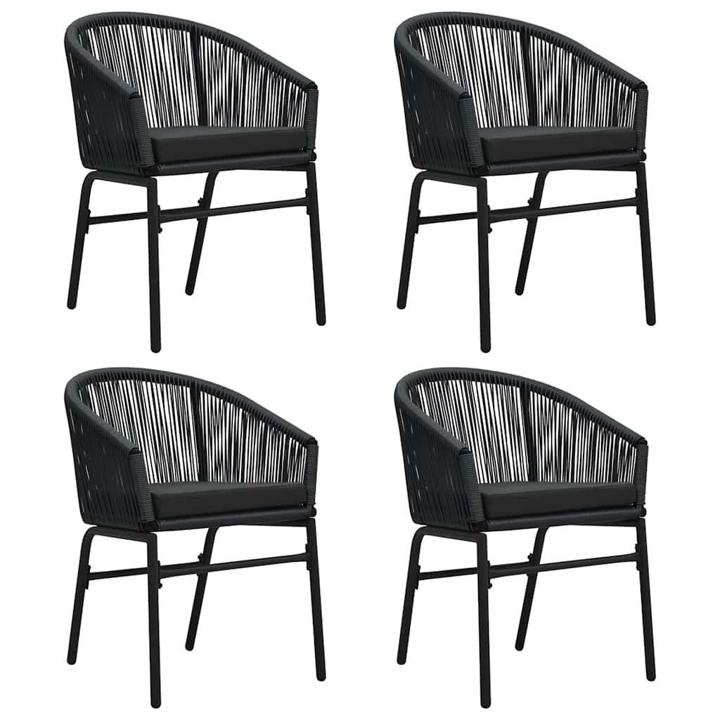 5-dijelni vrtni blagovaonski set crni Crna Dužina stola 140 cm