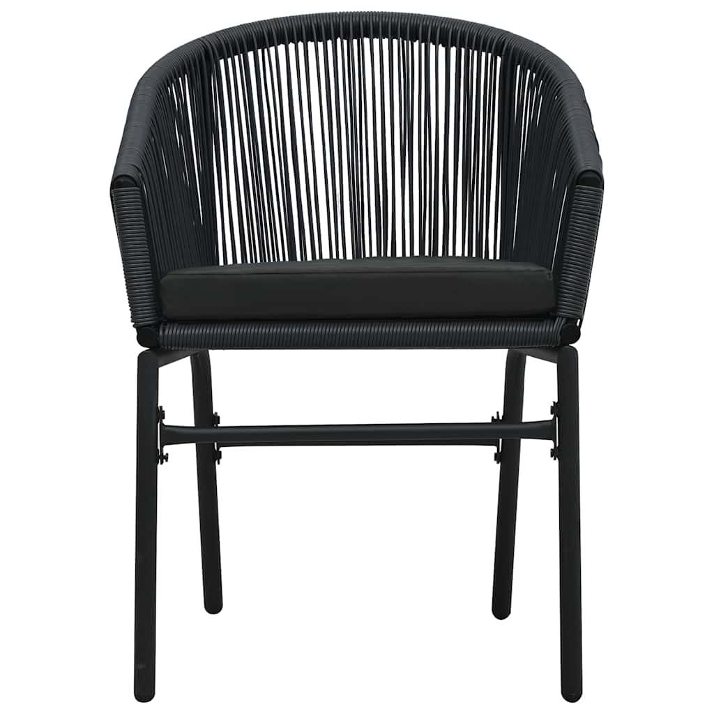 7-dijelni vrtni blagovaonski set crni Crna Dužina stola 140 cm