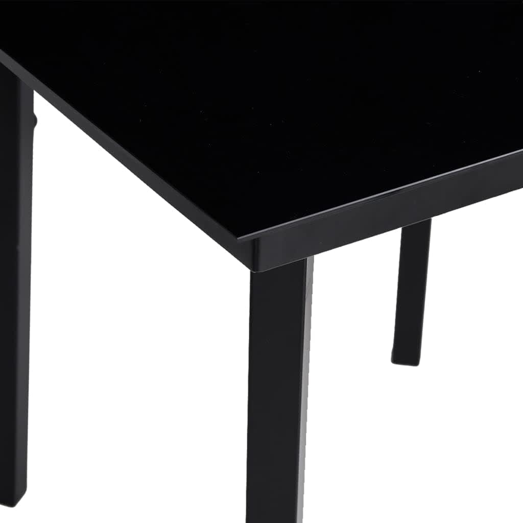 5-dijelni vrtni blagovaonski set crni Crna Dužina stola 140 cm