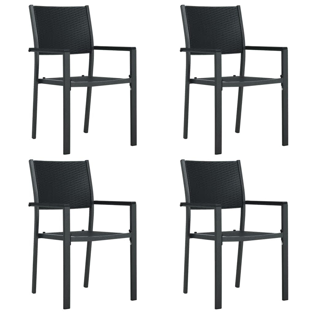 5-dijelni vrtni blagovaonski set crni Crna Dužina stola 140 cm