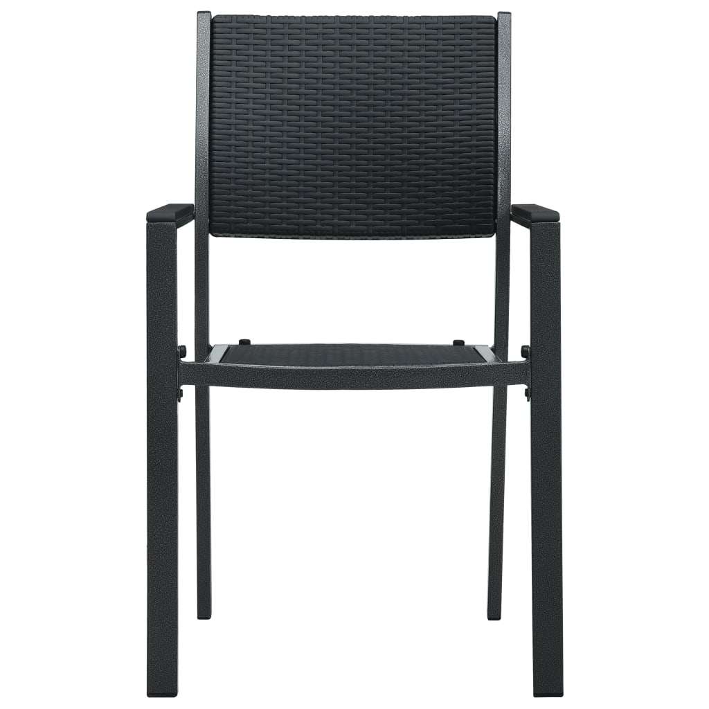 5-dijelni vrtni blagovaonski set crni Crna Dužina stola 140 cm