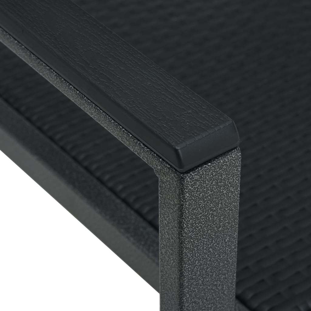 5-dijelni vrtni blagovaonski set crni Crna Dužina stola 140 cm