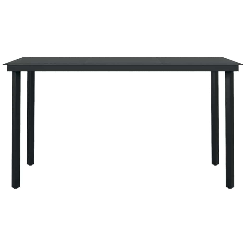 5-dijelni vrtni blagovaonski set crni Crna Dužina stola 140 cm