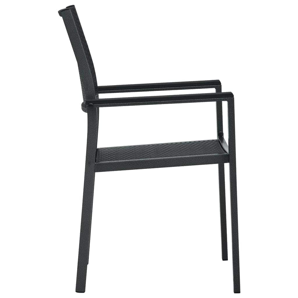 5-dijelni vrtni blagovaonski set crni Crna Dužina stola 80 cm
