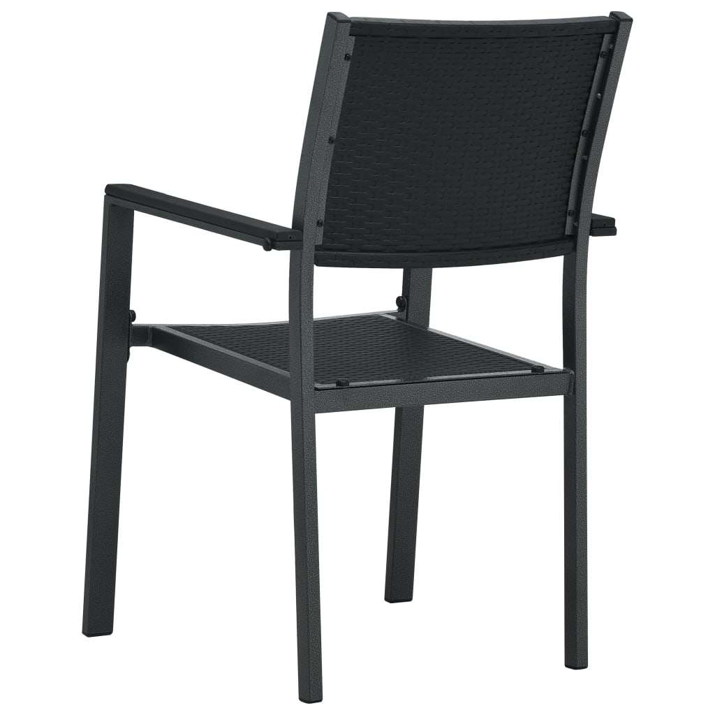 5-dijelni vrtni blagovaonski set crni Crna Dužina stola 80 cm