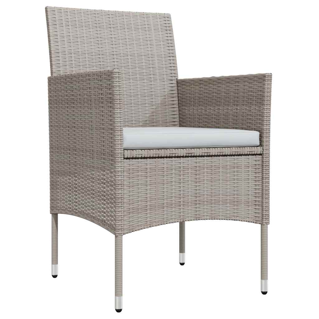 5-dijelni vrtni blagovaonski set s jastucima bež i crni Dužina stola 80 cm