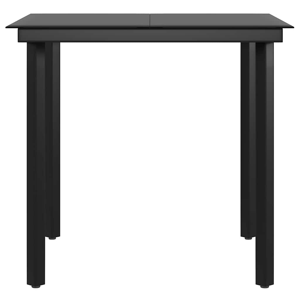 5-dijelni vrtni blagovaonski set s jastucima bež i crni Dužina stola 80 cm