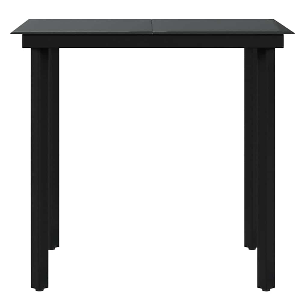5-dijelni vrtni blagovaonski set s jastucima crni Crna Dužina stola 80 cm