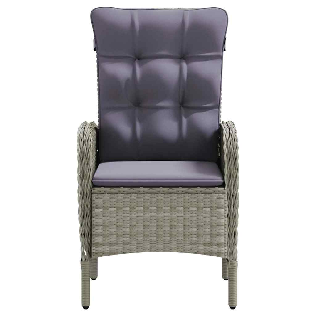 5-dijelni vrtni blagovaonski set s jastucima sivo-crni Siva Dužina stola 80 cm