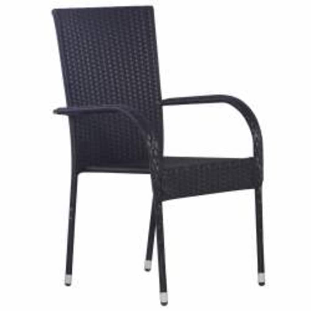 7-dijelni vrtni blagovaonski set crni Crna Dužina stola 140 cm