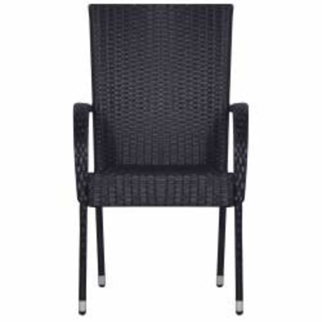 7-dijelni vrtni blagovaonski set crni Crna Dužina stola 140 cm