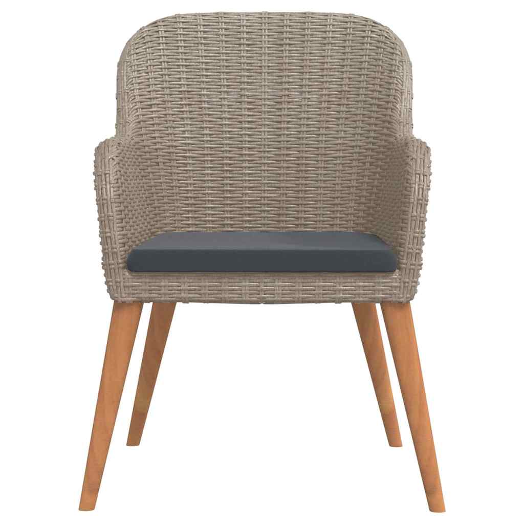 7-dijelni vrtni blagovaonski set s jastucima smeđi Smeđa Dužina stola 140 cm