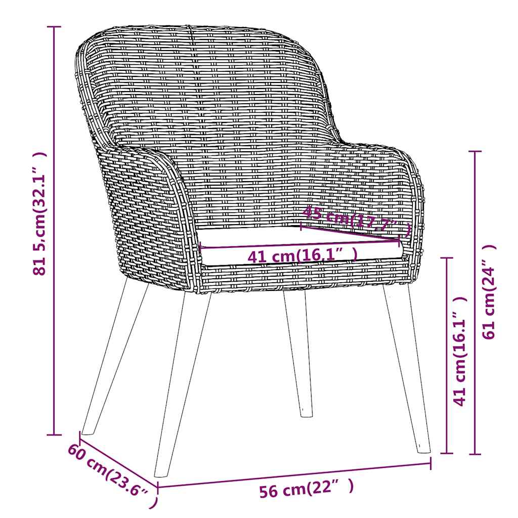 7-dijelni vrtni blagovaonski set s jastucima smeđi Smeđa Dužina stola 140 cm