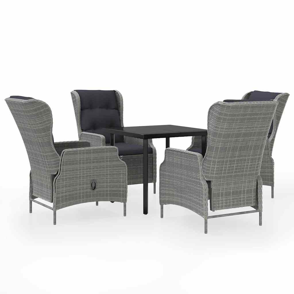 5-dijelni vrtni blagovaonski set svjetlosivi Siva Dužina stola 80 cm