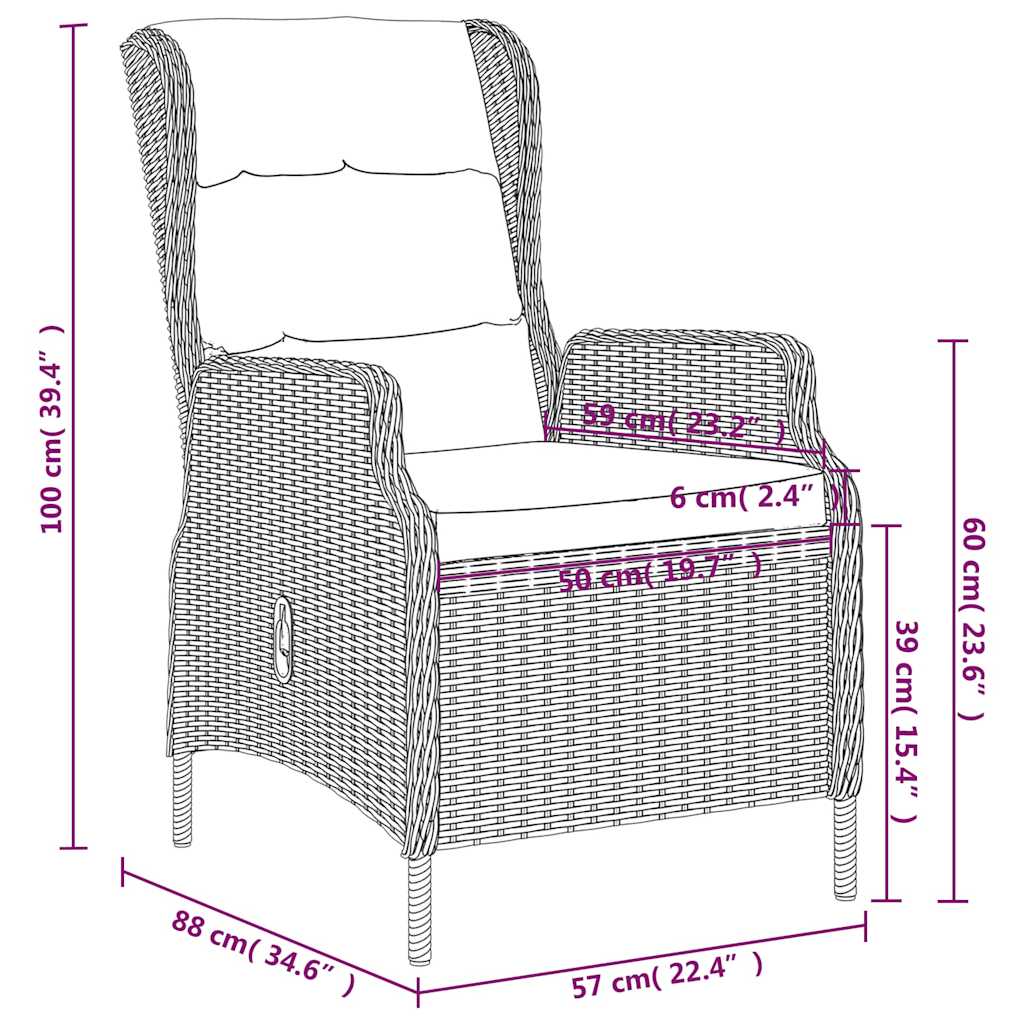 5-dijelni vrtni blagovaonski set smeđi Smeđa Dužina stola 80 cm