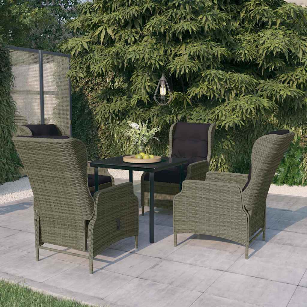 5-dijelni vrtni blagovaonski set smeđi Smeđa Dužina stola 80 cm