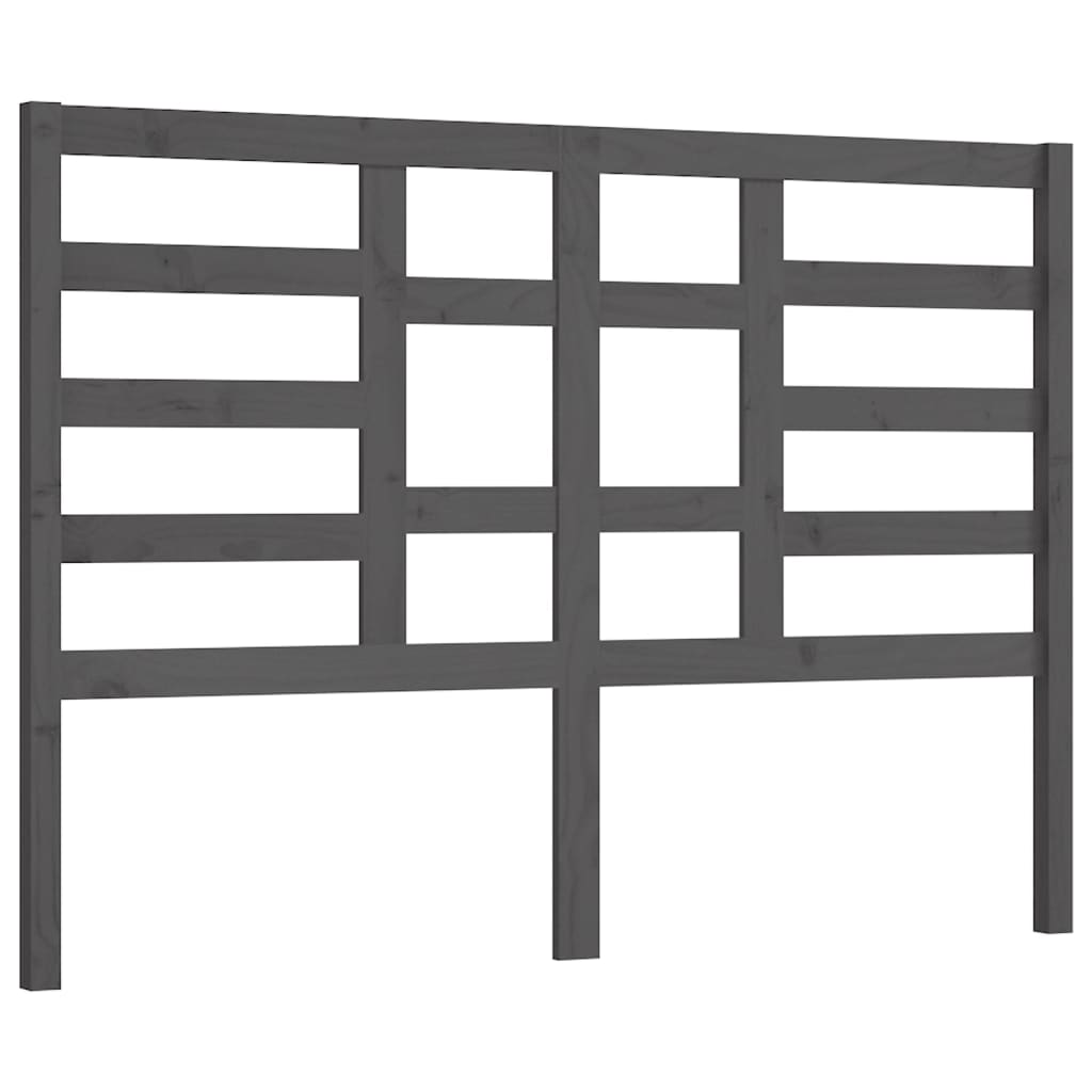 Uzglavlje za krevet sivo 126 x 4 x 104 cm od masivne borovine