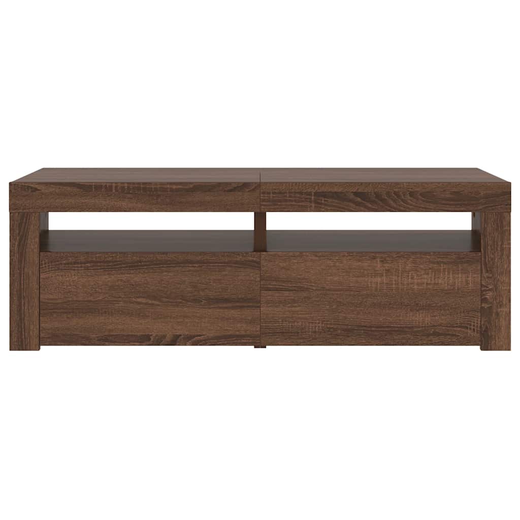 TV ormarić s LED svjetlima boja smeđeg hrasta 120 x 35 x 40 cm