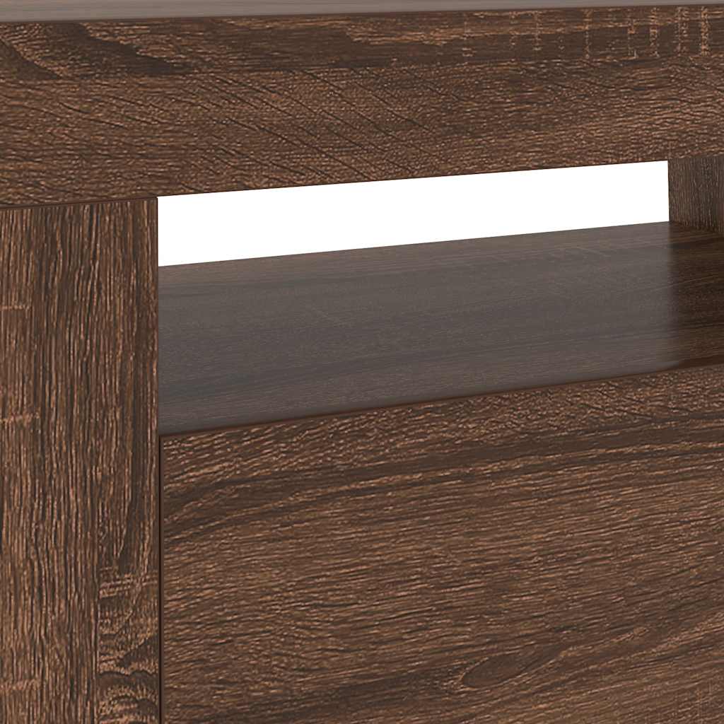 TV ormarić s LED svjetlima boja smeđeg hrasta 120 x 35 x 40 cm