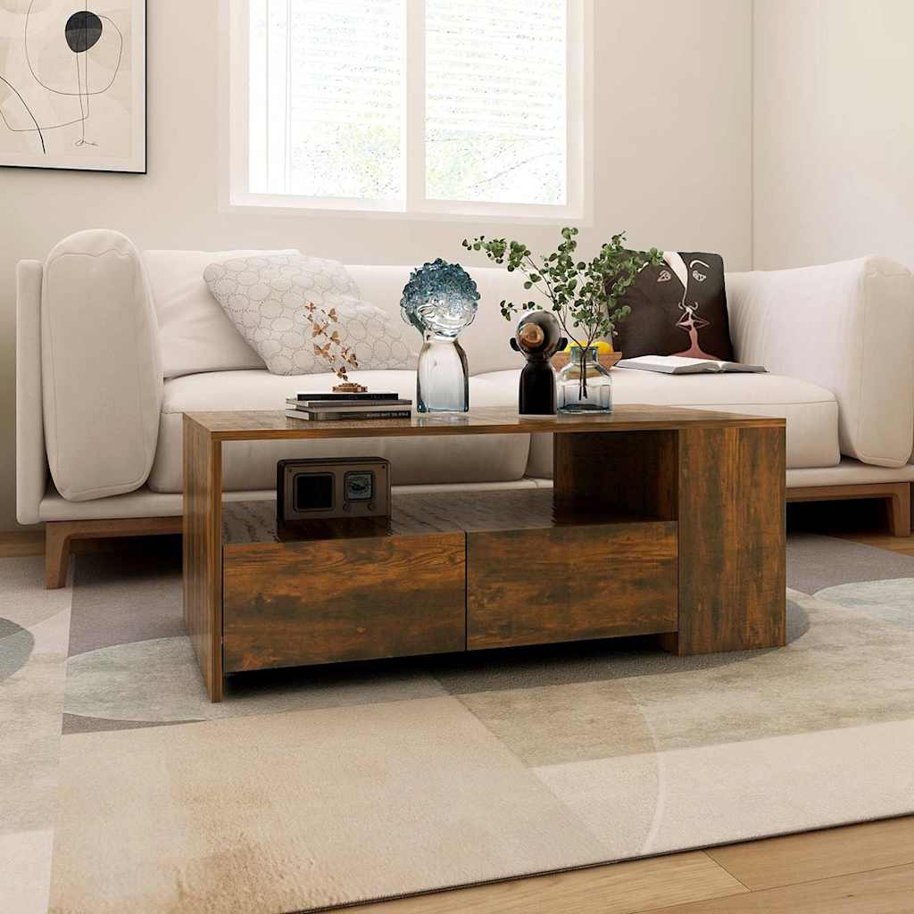 Stolić za kavu boja hrasta 102x55x42 cm konstruirano drvo Smeđa