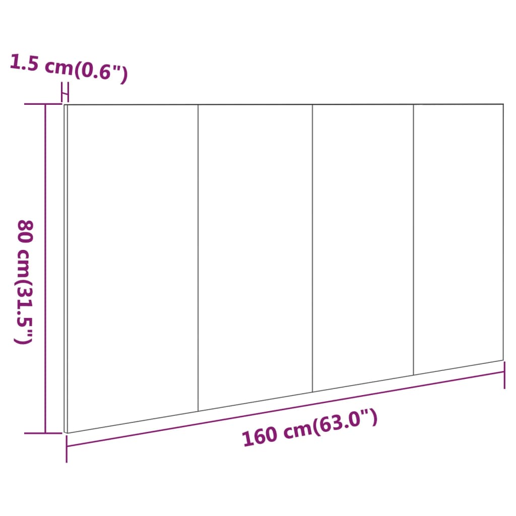 Uzglavlje za krevet boja smeđeg hrasta 160 x 1,5 x 80 cm drveno