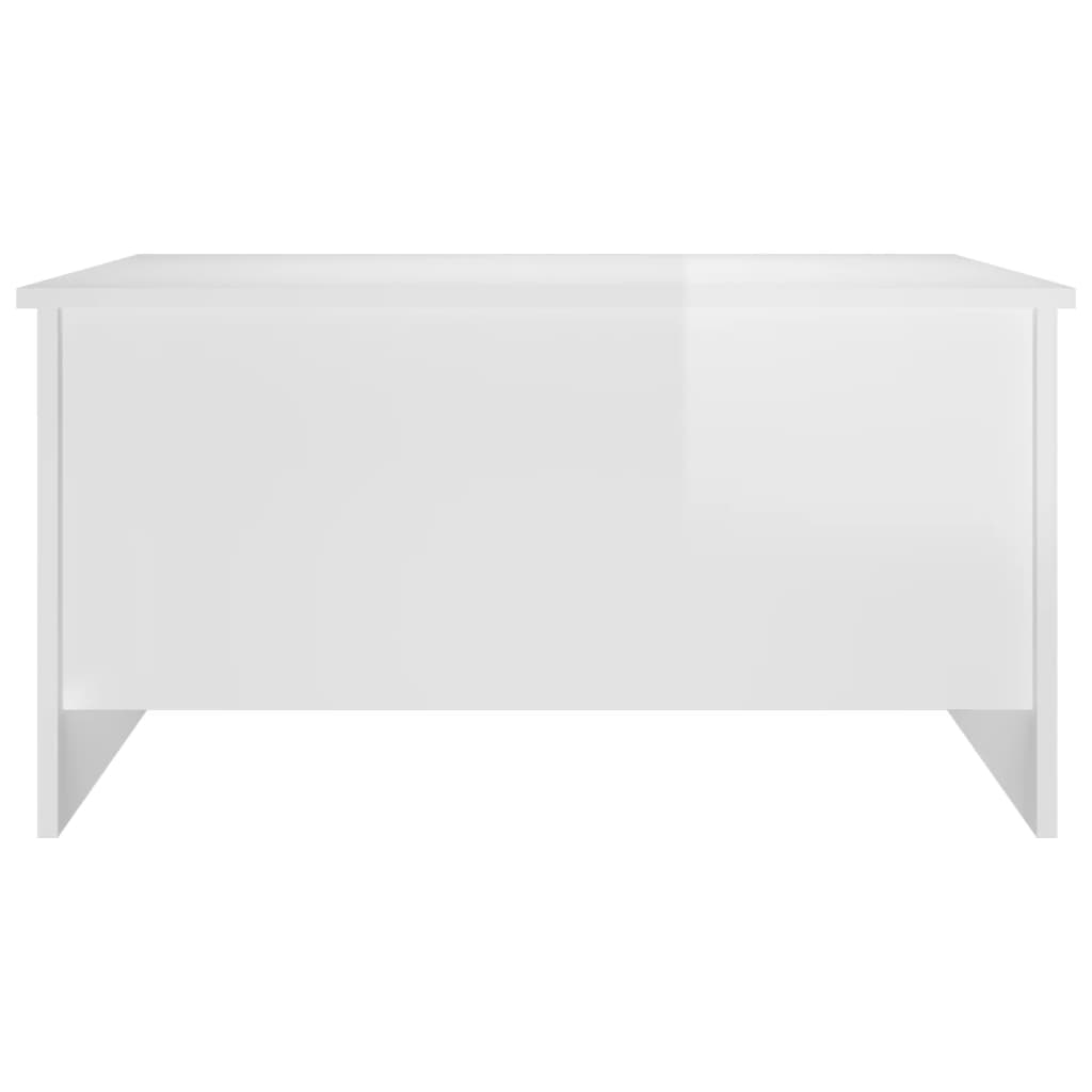 Stolić za kavu sjajni bijeli 80x55,5x41,5 cm konstruirano drvo