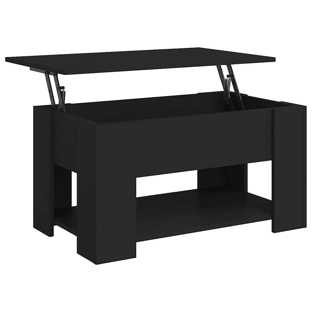 Stolić za kavu crni 79 x 49 x 41 cm od konstruiranog drva