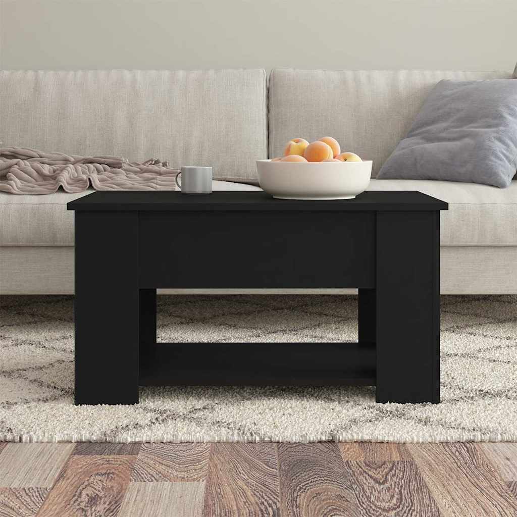 Stolić za kavu crni 79 x 49 x 41 cm od konstruiranog drva