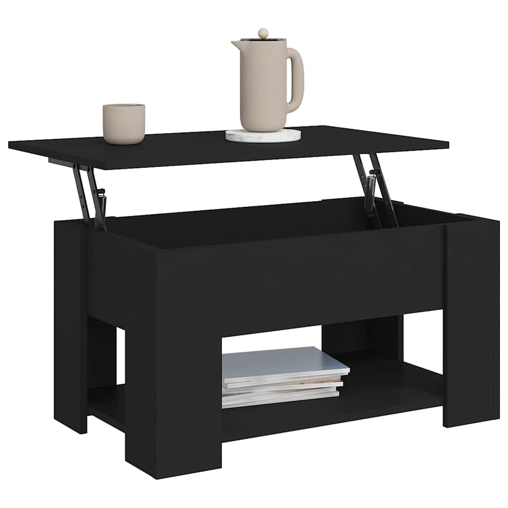Stolić za kavu crni 79 x 49 x 41 cm od konstruiranog drva