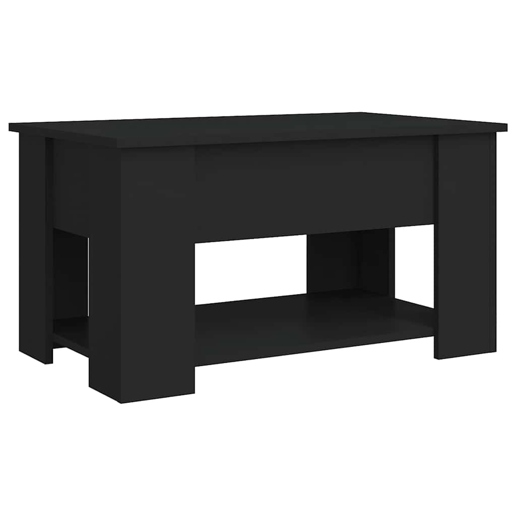 Stolić za kavu crni 79 x 49 x 41 cm od konstruiranog drva