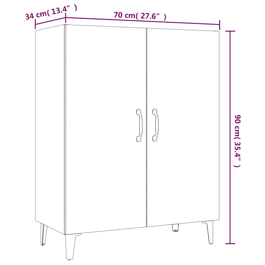 Komoda boja hrasta sonome 70x34x90 cm od konstruiranog drva Smeđa