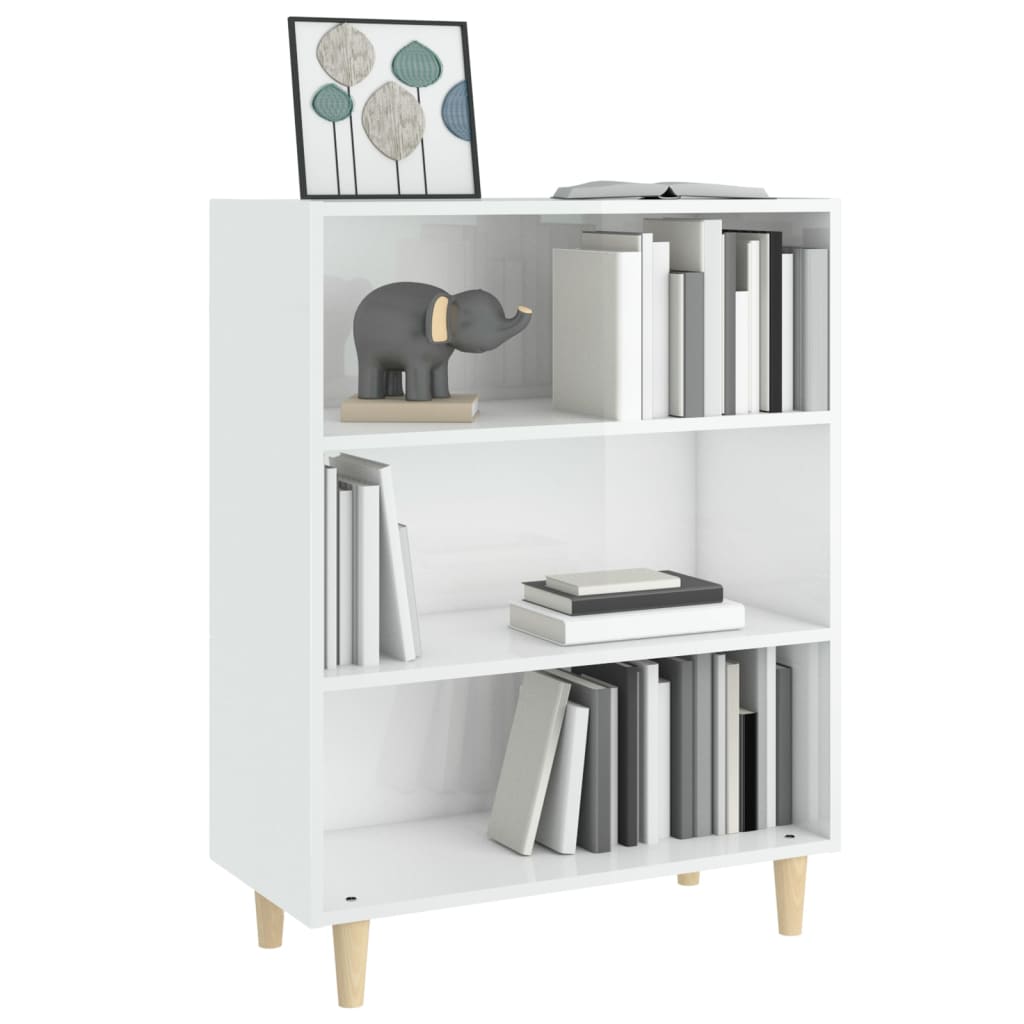 Komoda sjajna bijela 69,5x32,5x90 cm od konstruiranog drva