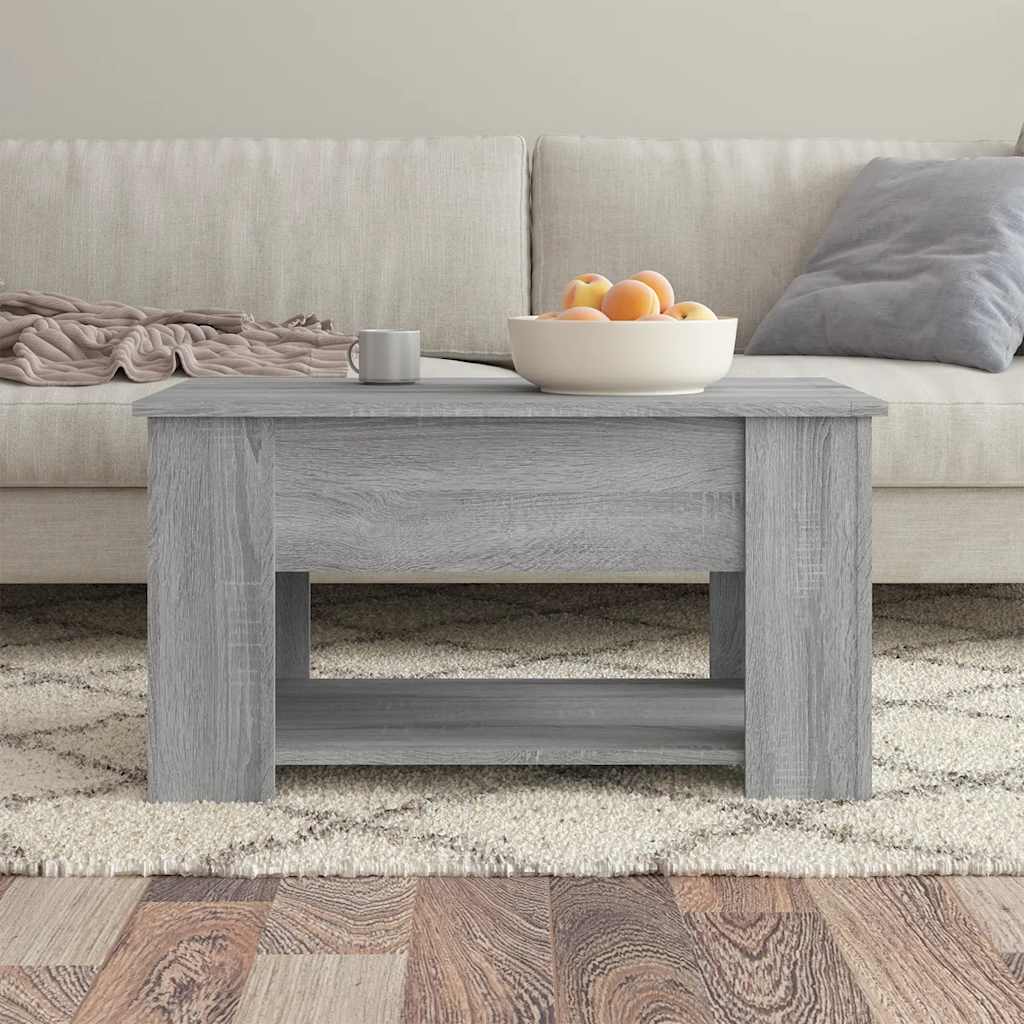 Stolić za kavu siva boja hrasta 79x49x41 cm konstruirano drvo
