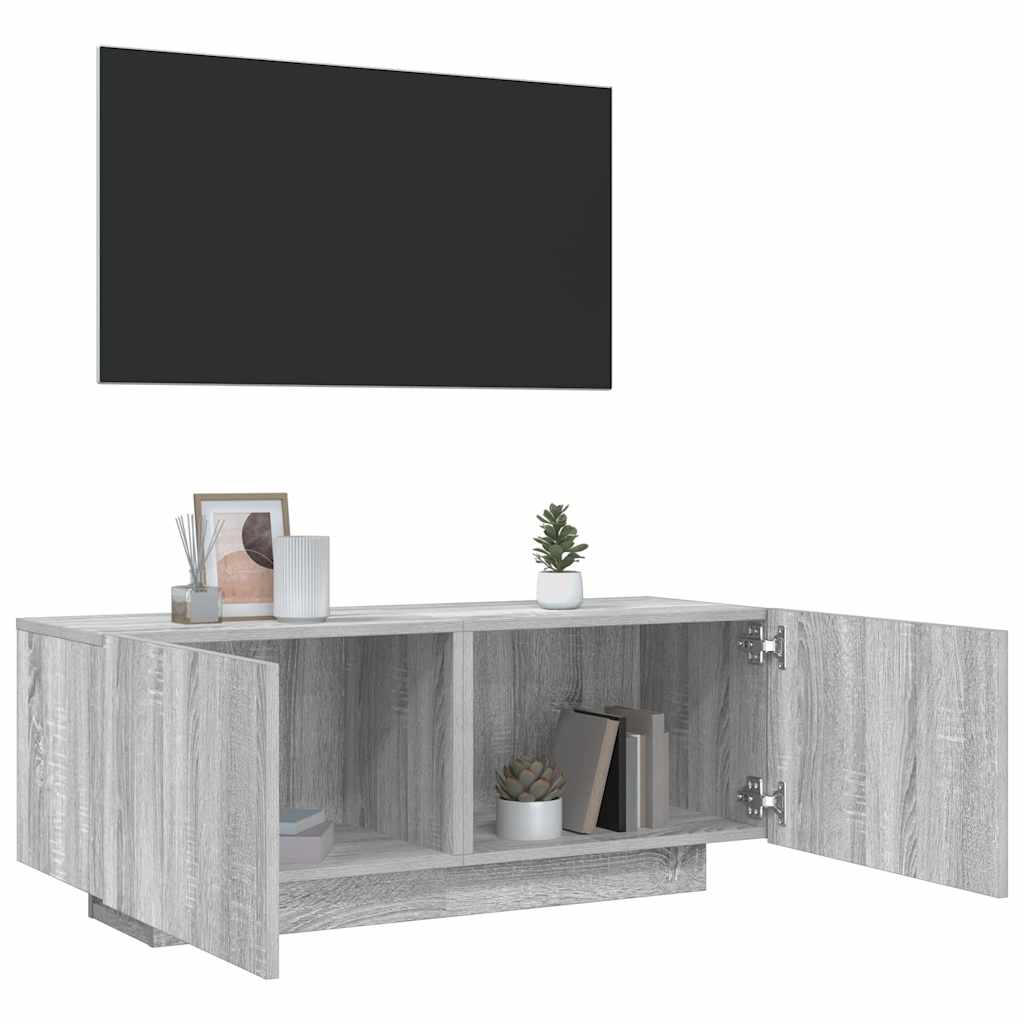 TV ormarić boja hrasta sonome 100x35x40 cm konstruirano drvo Siva
