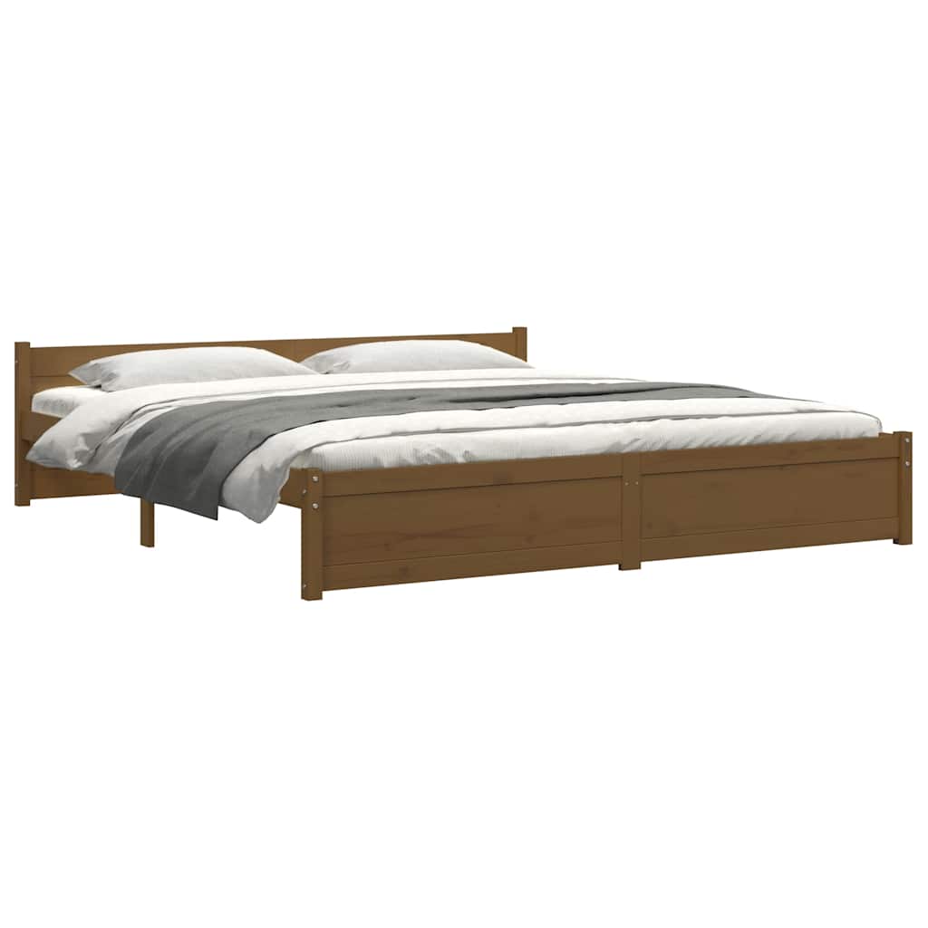 Okvir za krevet od masivnog drva smeđa boja meda 200 x 200 cm