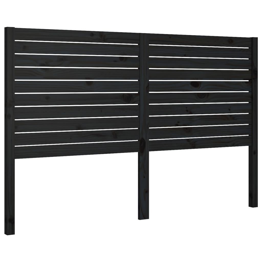 Uzglavlje za krevet crno 141 x 4 x 100 cm od masivne borovine