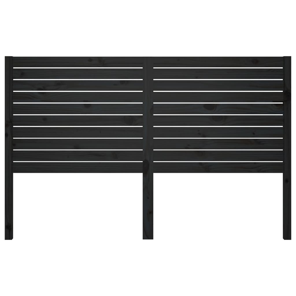 Uzglavlje za krevet crno 141 x 4 x 100 cm od masivne borovine
