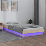 LED okvir za krevet 100 x 200 cm od masivnog drva