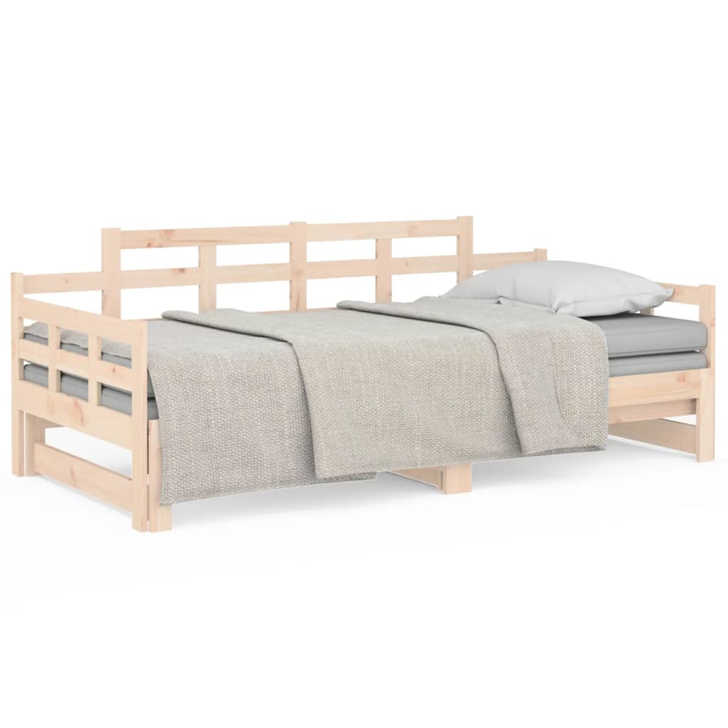 Dnevni ležaj na izvlačenje od masivne borovine 2 x (80x200) cm