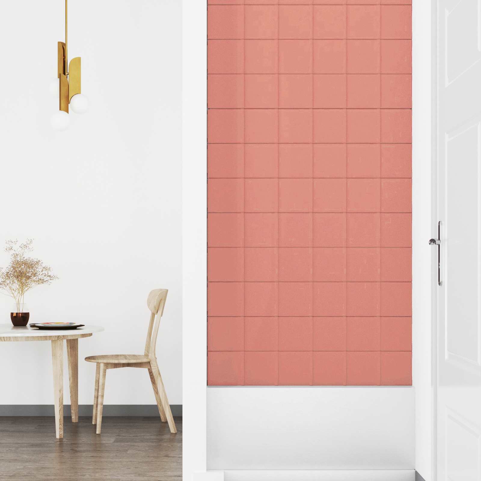 Zidna uzglavlja 12 pcs Ružičasta 90 x 15 cm Baršun