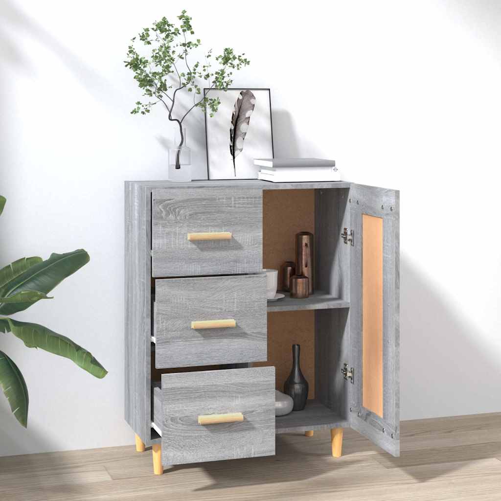 Komoda boja hrasta sonome 69,5 x 34 x 90 cm konstruirano drvo Siva