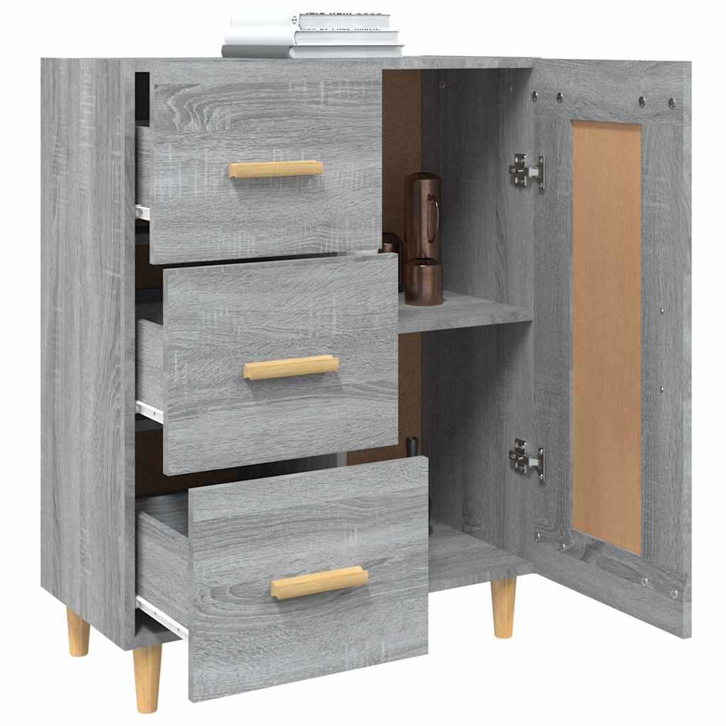 Komoda boja hrasta sonome 69,5 x 34 x 90 cm konstruirano drvo Siva