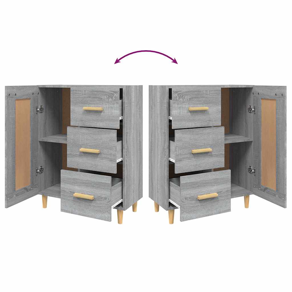 Komoda boja hrasta sonome 69,5 x 34 x 90 cm konstruirano drvo Siva